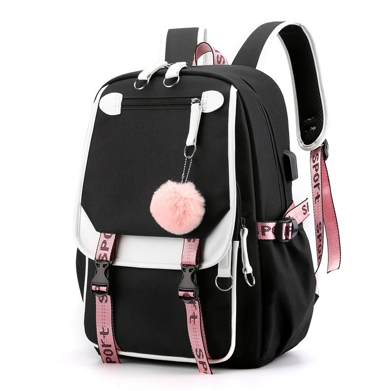 Fashion Backpack Casual Laptop Backpack Large Capacity Backpack Outdoor Daypack Travel Bag  Middle School Students Bookbag(black)