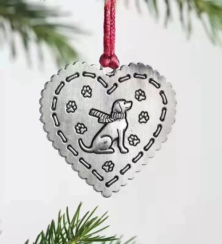 Christmas Ornaments Solid Pewter Christmas Tree Snowman Ornaments DIY Craft Hanging Decoration for Home Party （4pcs）