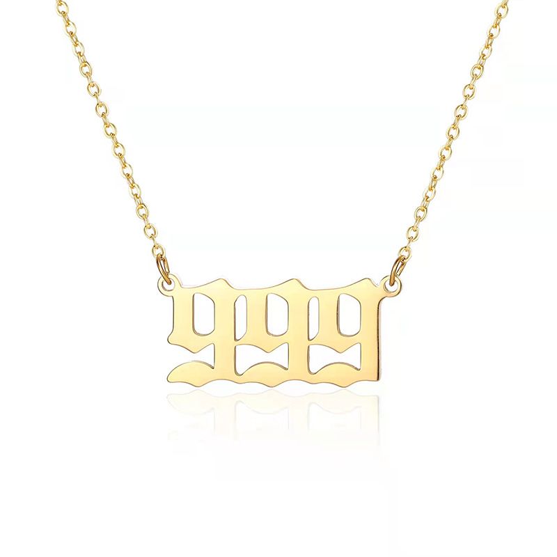 Angel Lucky Number pendant necklace commemorative gift stainless steel bracelet anklet ring for men and women （3pcs）