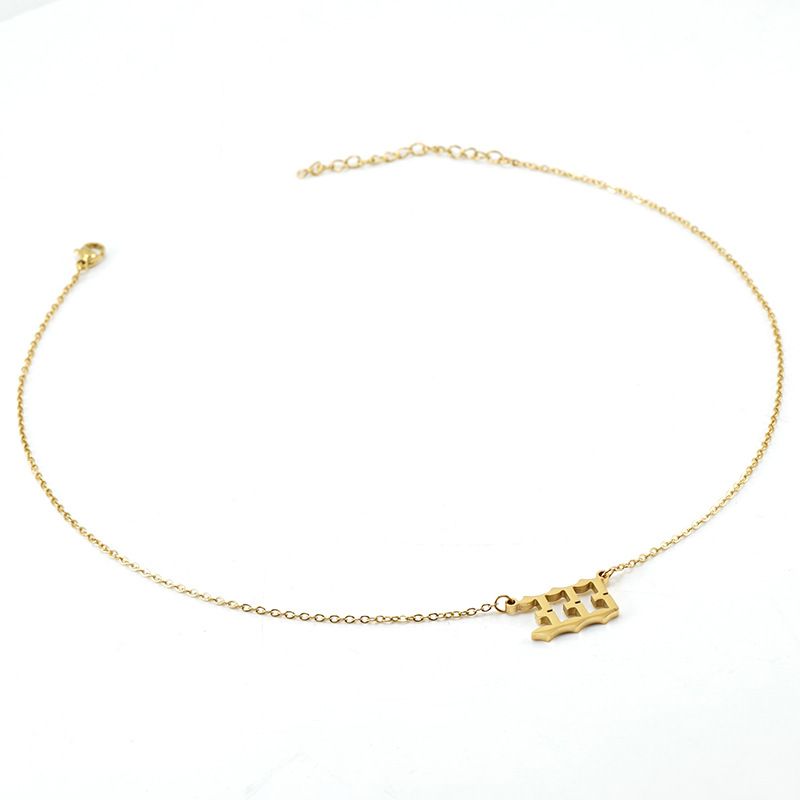 Angel Lucky Number pendant necklace commemorative gift stainless steel bracelet anklet ring for men and women （3pcs）
