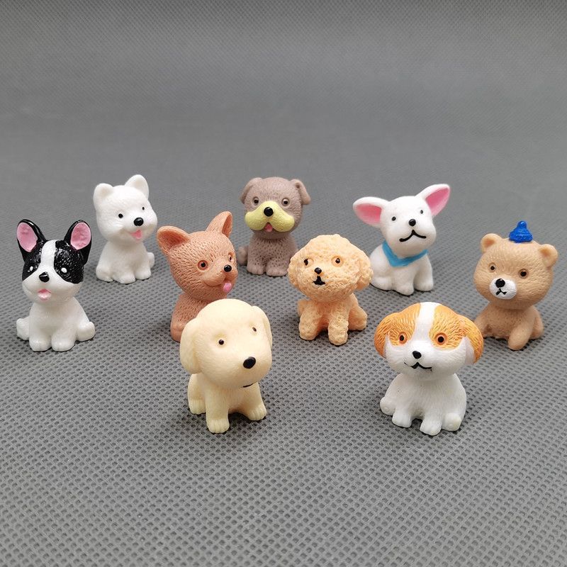 9 Pcs Dog Figures for Kids, Animal Toys Set Cake Toppers, Dog Figurines Collection Playset for Christmas Birthday Gift Desk