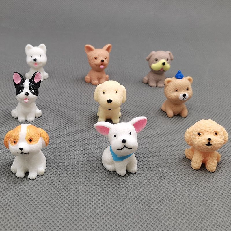 9 Pcs Dog Figures for Kids, Animal Toys Set Cake Toppers, Dog Figurines Collection Playset for Christmas Birthday Gift Desk