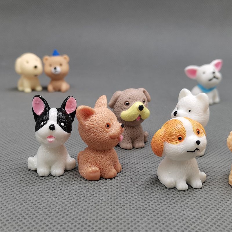 9 Pcs Dog Figures for Kids, Animal Toys Set Cake Toppers, Dog Figurines Collection Playset for Christmas Birthday Gift Desk