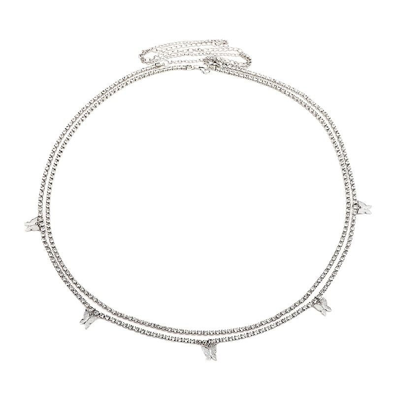 Butterfly Waist Chain Gold Silver Waist Chain Bohemian Multi-layer Waist Chain Beach Bikini Body Jewelry Accessories for Women