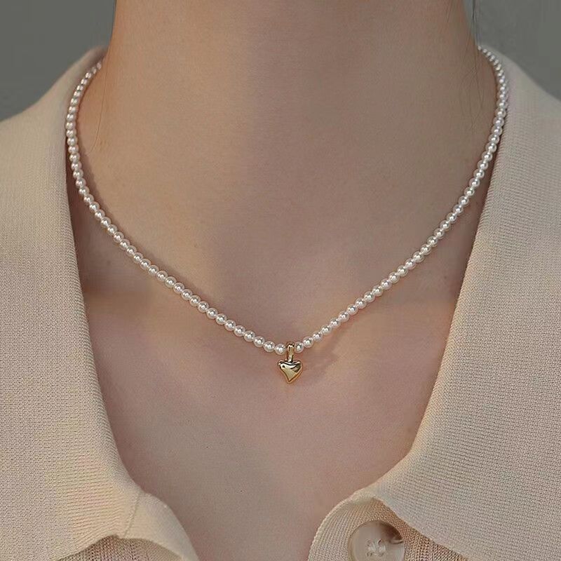 Pearl Necklaces for Women Shining Plated Pearl Paperclip Link Box Chain Vintage Pearl Pendant Toggle Clasp Adjustable Necklaces