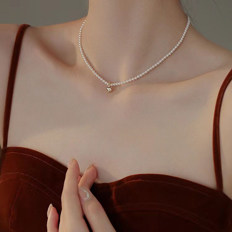 Pearl Necklaces for Women Shining Plated Pearl Paperclip Link Box Chain Vintage Pearl Pendant Toggle Clasp Adjustable Necklaces