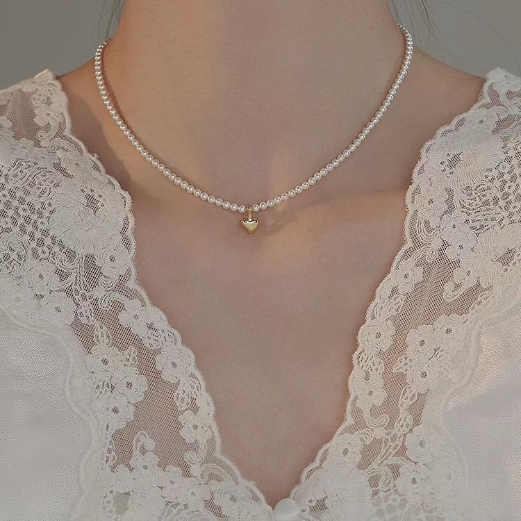 Pearl Necklaces for Women Shining Plated Pearl Paperclip Link Box Chain Vintage Pearl Pendant Toggle Clasp Adjustable Necklaces