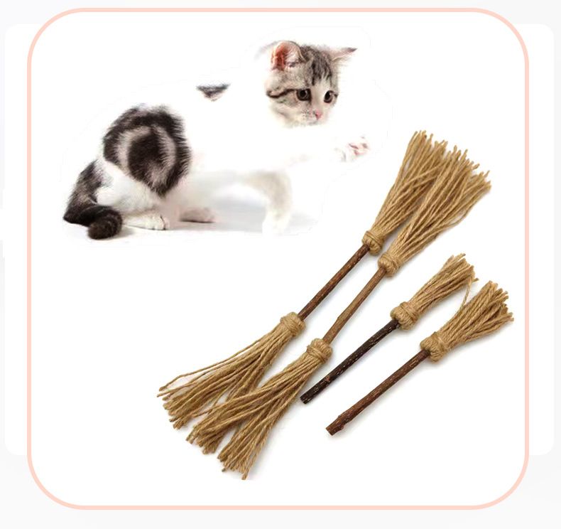 3pcs Cat Teaser Toys Broom Shape Cat Teaser Wands Catnip Cat Toys fo Kitten Cat Pet Toys Cat Treat Toy Chew Toys Chew