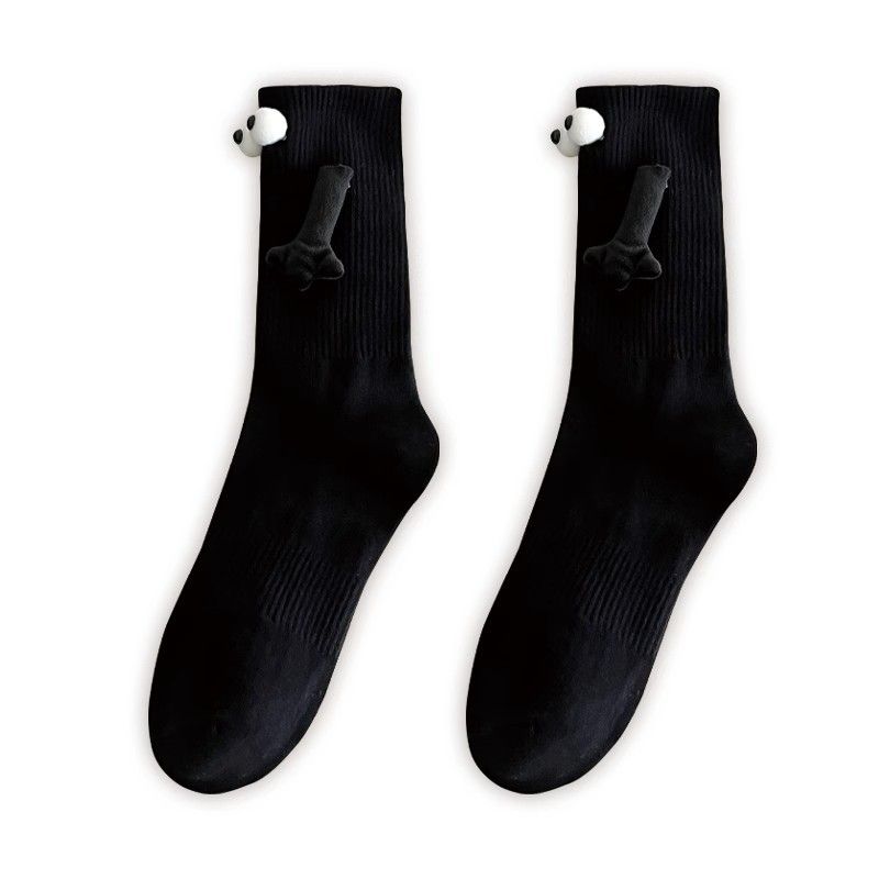 Couple Holding Hands Socks ，Funny Magnetic Suction 3D Doll Socks ，Birthday Christmas Gifts for Valentines Him and Her-2pcs