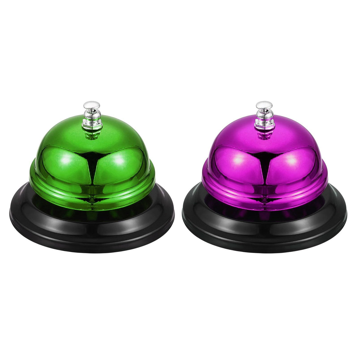 2 Pcs Call Bell, 85mm/3.35" Desk Bell Service Dinner Bell for Restaurant Hotel Room Kitchen Bar Party Classroom(Rose Red+Green)