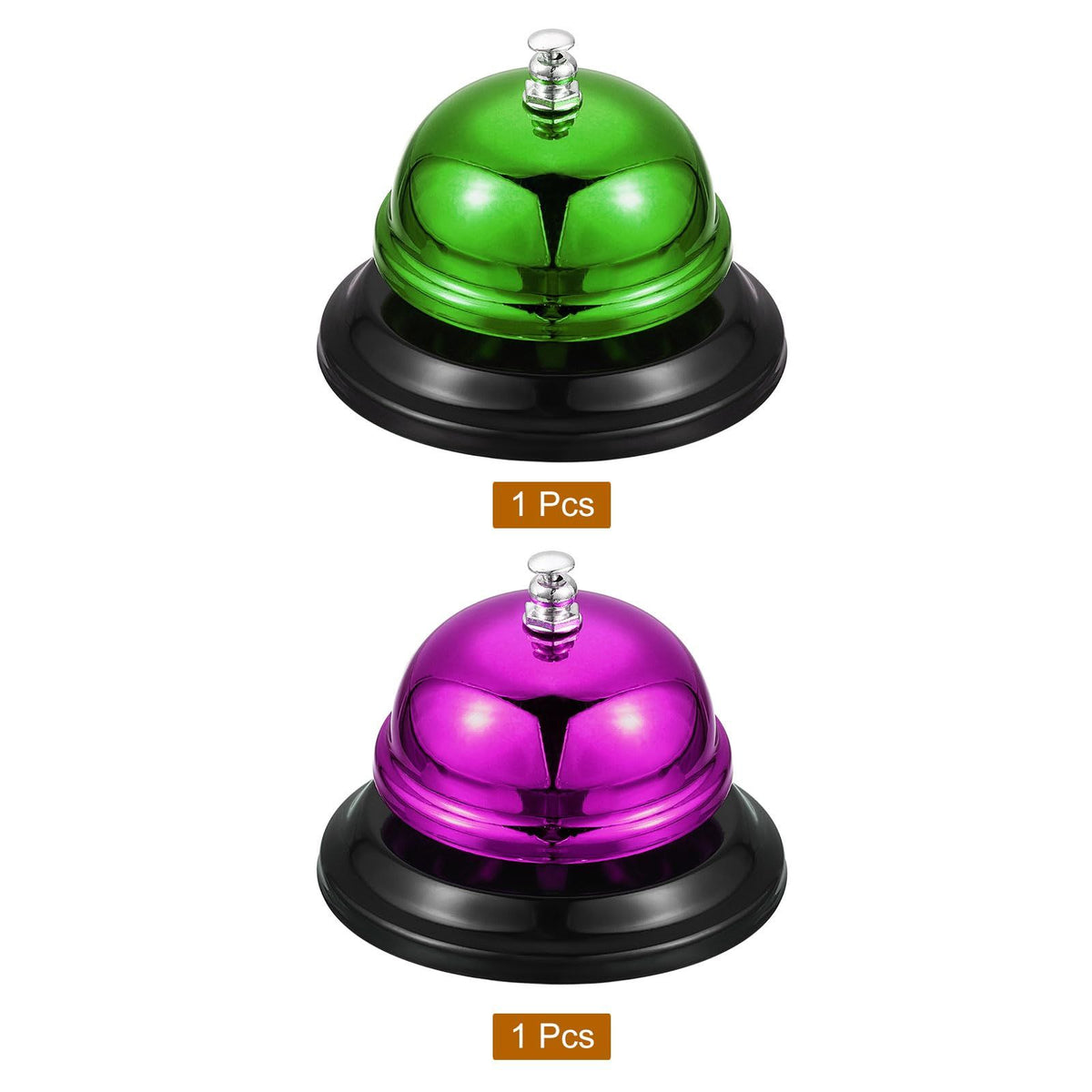 2 Pcs Call Bell, 85mm/3.35" Desk Bell Service Dinner Bell for Restaurant Hotel Room Kitchen Bar Party Classroom(Rose Red+Green)