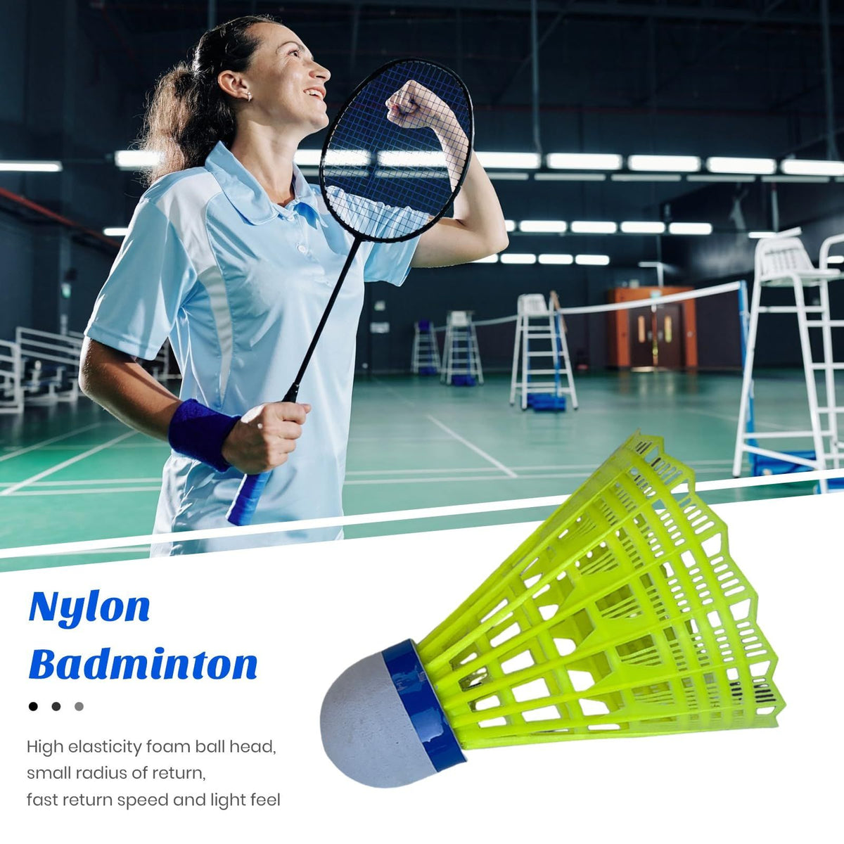 Strong Elasticity Shuttlecock 12pcs Nylon Badminton Shuttlecocks Stable Durable Feather for Youth Players Indoor/Outdoor