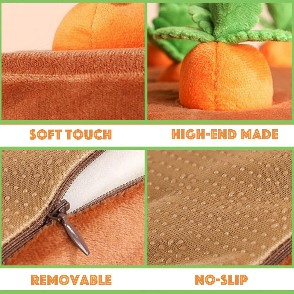 Carrot Dog Toy, Carrot Snuffle Mat for Dogs, Carrots Plush Puzzle Toys, Carrots Enrichment Dog Puzzle Toys, Hide and Seek Carrot