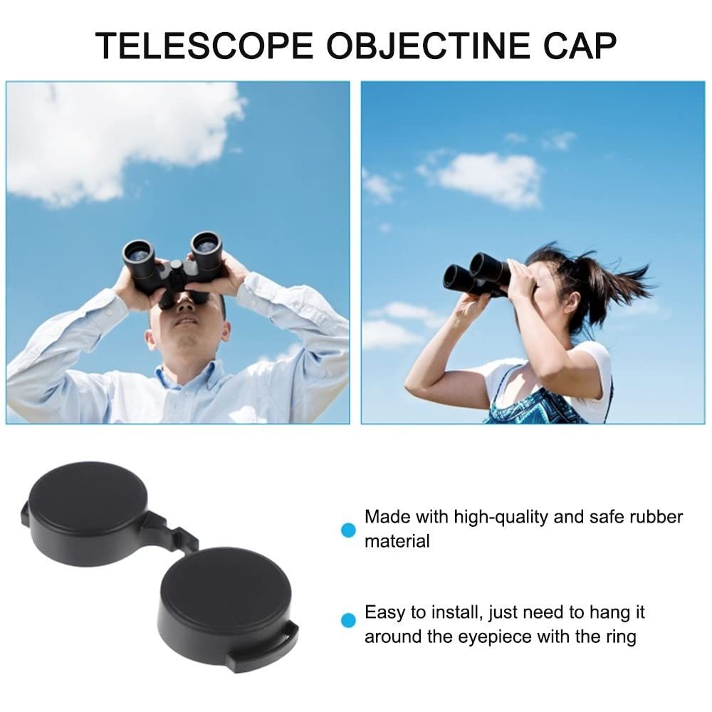 10x42 Optics Binocular Caps, Objective Lens Caps Rubber Waterproof Binoculars Protective Covers for Compact Binoculars