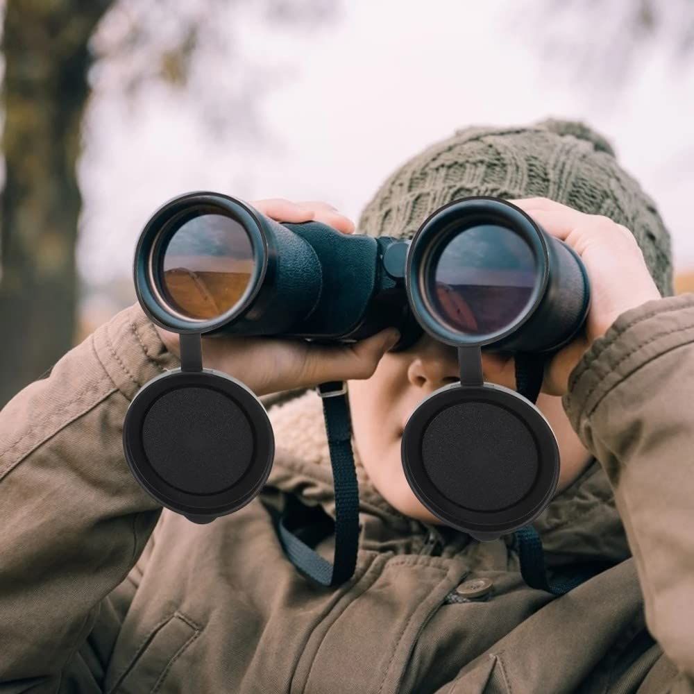 10x42 Optics Binocular Caps, Objective Lens Caps Rubber Waterproof Binoculars Protective Covers for Compact Binoculars