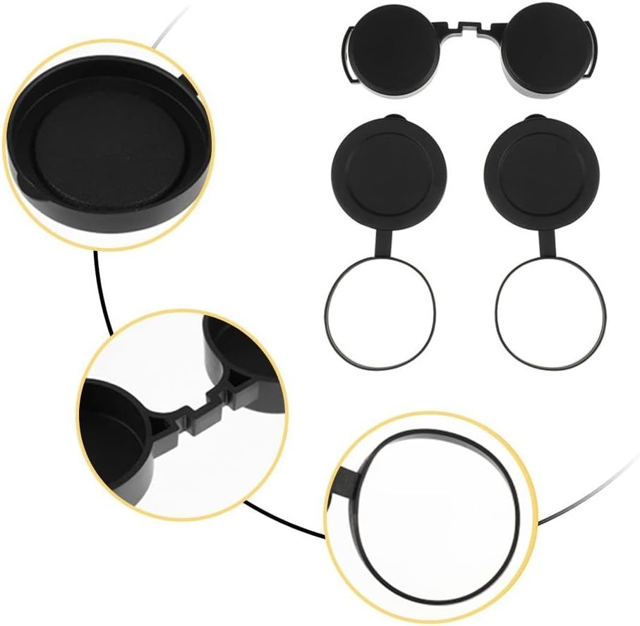 10x42 Optics Binocular Caps, Objective Lens Caps Rubber Waterproof Binoculars Protective Covers for Compact Binoculars