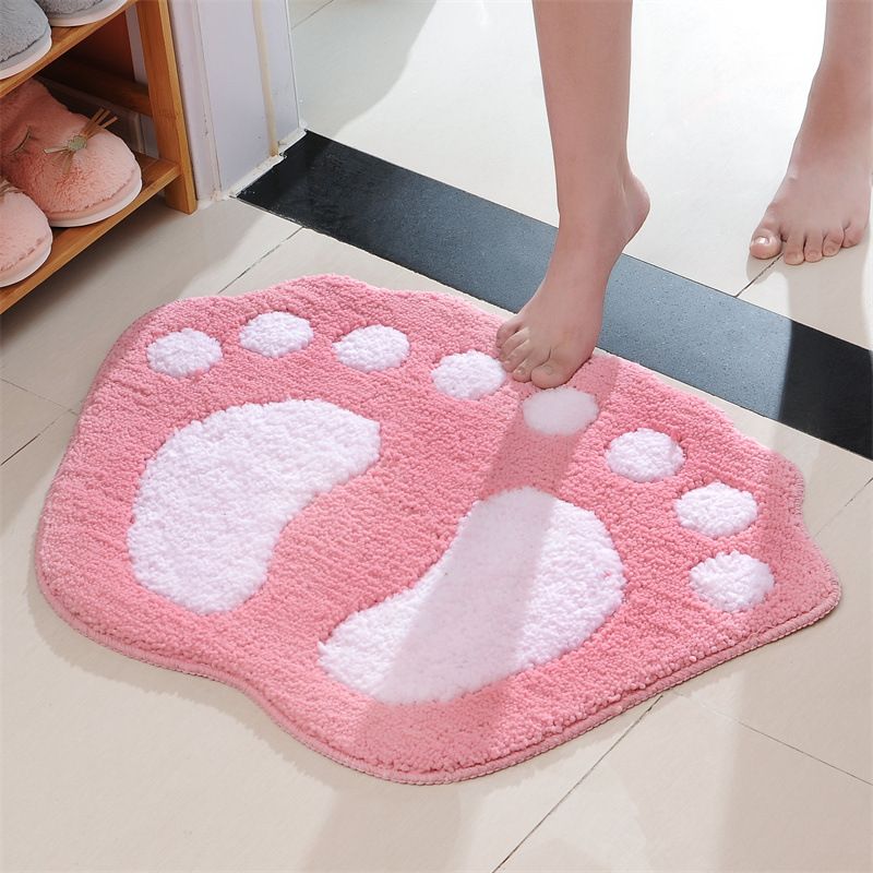 Bathroom Rugs Mats Water Absorbent Non-Slip Mat Used in Bathroom Soft Microfiber Machine Washable Bath Mat (Light Pink, 16x24'')