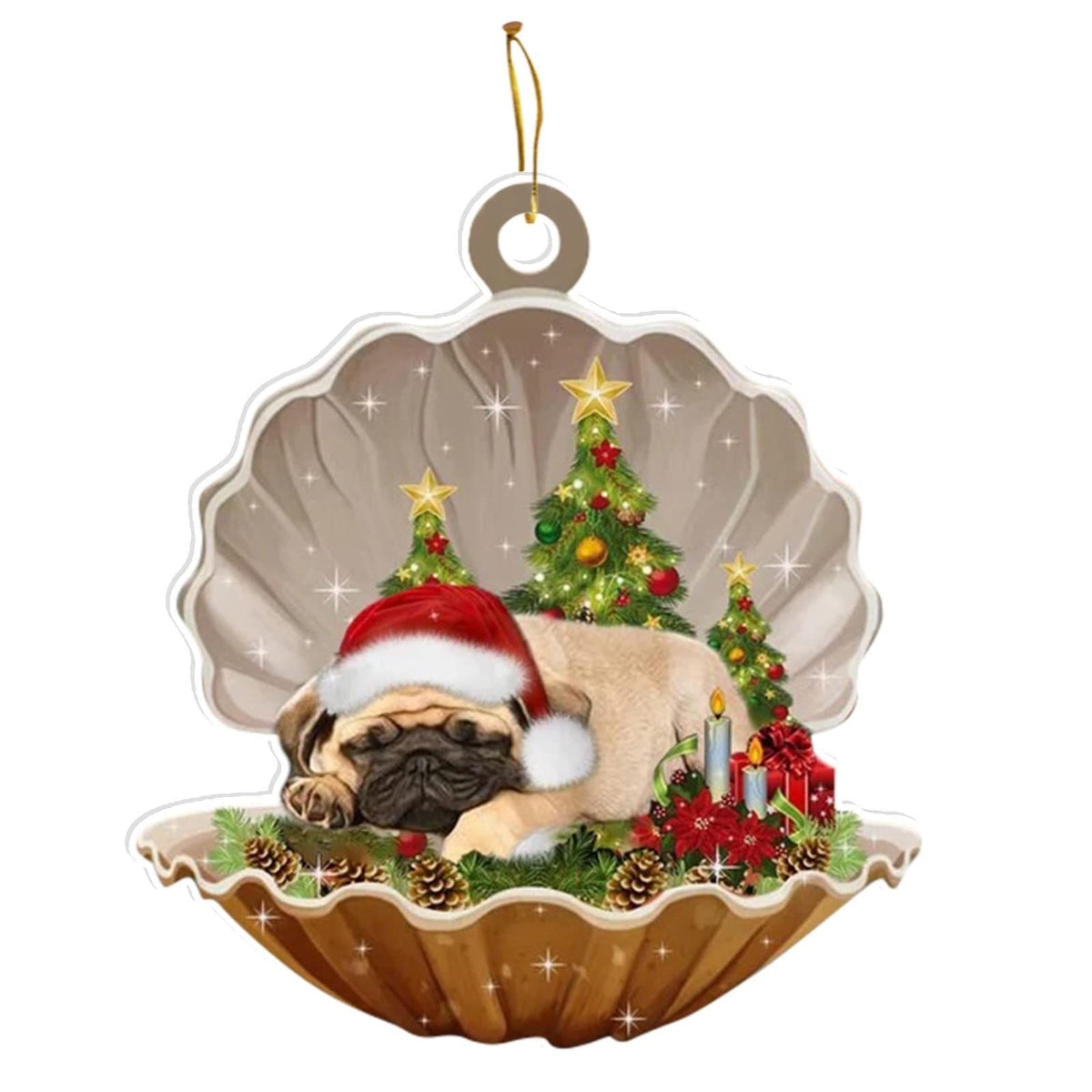 Sleeping Pearl in Christmas Two Sided Ornament, Best Gifts for Christmas, Christmas 2022 Tree Decoration, Family Christmas