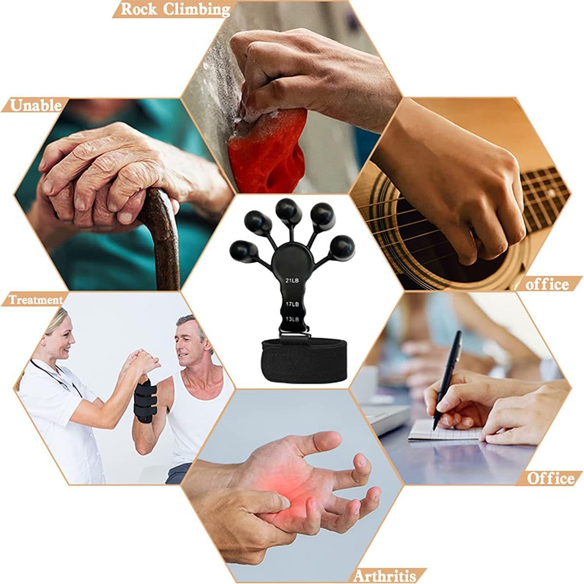 Silicone Grip Trainers Bracelets Fitness Bracelets for Men Women Adjustable Finger Strengthener Wrist Weights Tension Bracelet