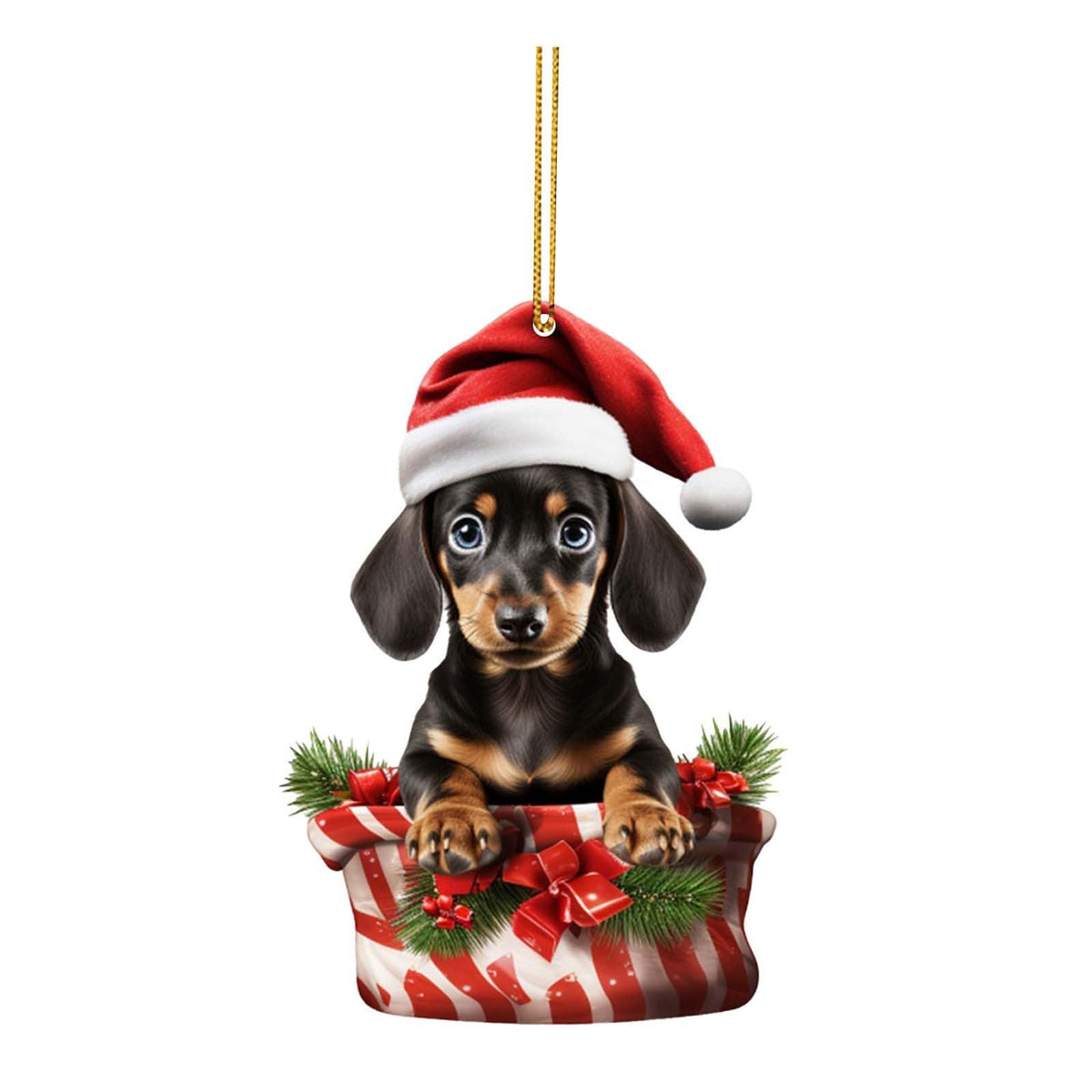 2023 Christmas Dog Pendant Christmas Tree Small Pendant Puppy Acrylic Flat Pendant Holiday Decorations