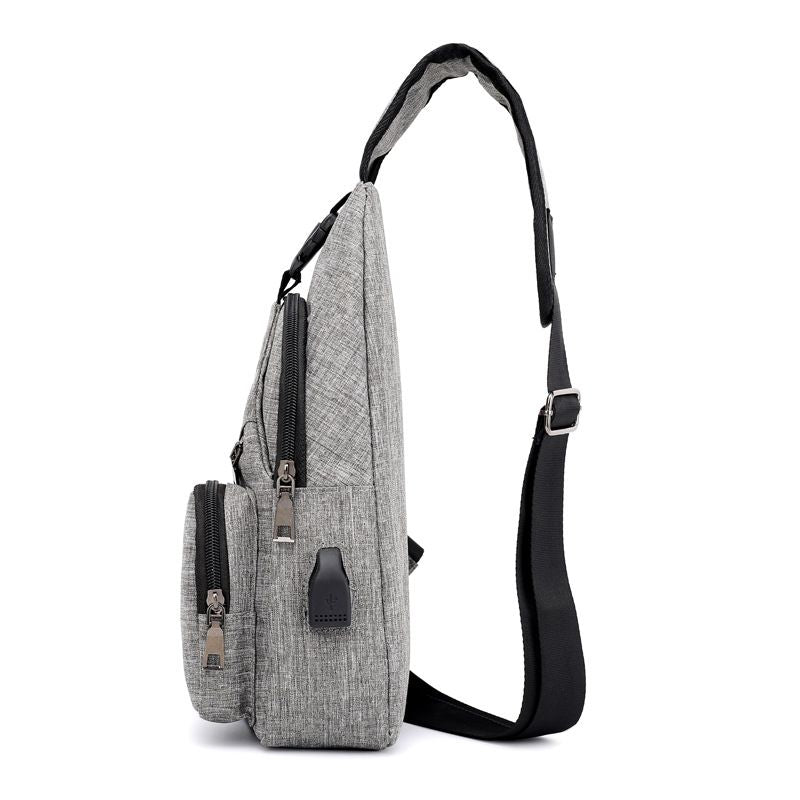 Sling Chest Shoulder Bag Mens Womens Outdoor Travel Crossbody Backpack with  Charging Port Shoulder Chest Bag
