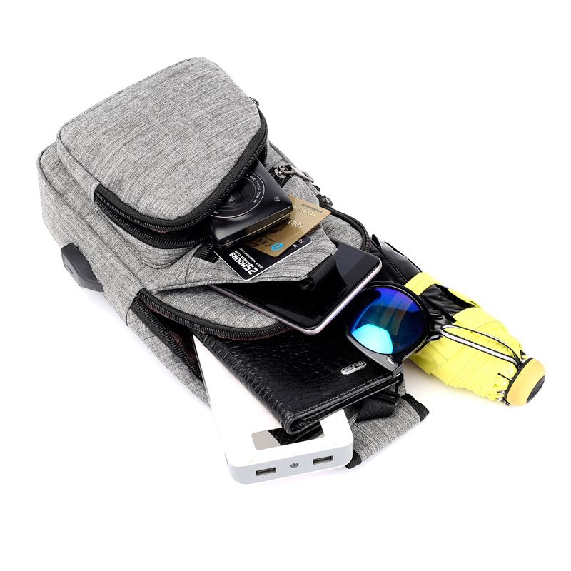 Sling Chest Shoulder Bag Mens Womens Outdoor Travel Crossbody Backpack with  Charging Port Shoulder Chest Bag