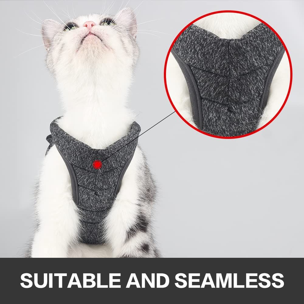 Cat Harness and Leash - Ultra Light Escape Proof Kitten Collar Cat Walking Jacket with Running Cushioning Soft
