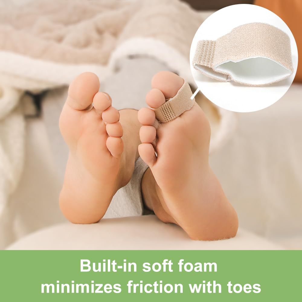 4 PCS Fabric Hammer Toe Wraps, of Toe Bandages Protectors, Toe Corrector for Overlapping Toes, Toe Splints for Crooked Toes