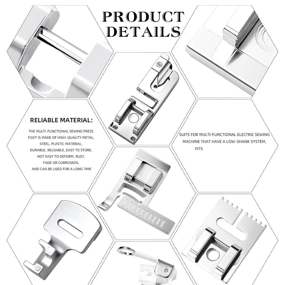 32 Pcs Sewing Machine Presser Foot Set, Snap on Sewing Feet Fit for Singer, , , Euro-Pro