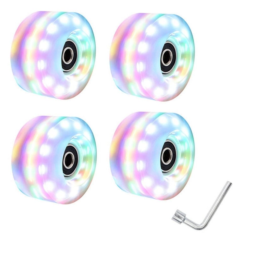 4 Roller Skate Wheels 58mm X 32mm Luminous Quad Roller Skateboard Wheels Outdoor Roller Skates Light Up Wheels Colorful