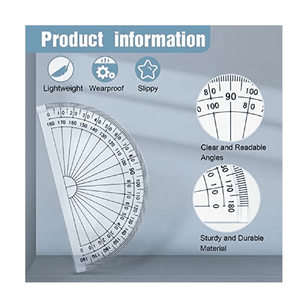 100 Pcs Math Protractors Plastic Protractor 180 Degrees,Protractors Bulk for Classroom, Protractor Set for Engineering