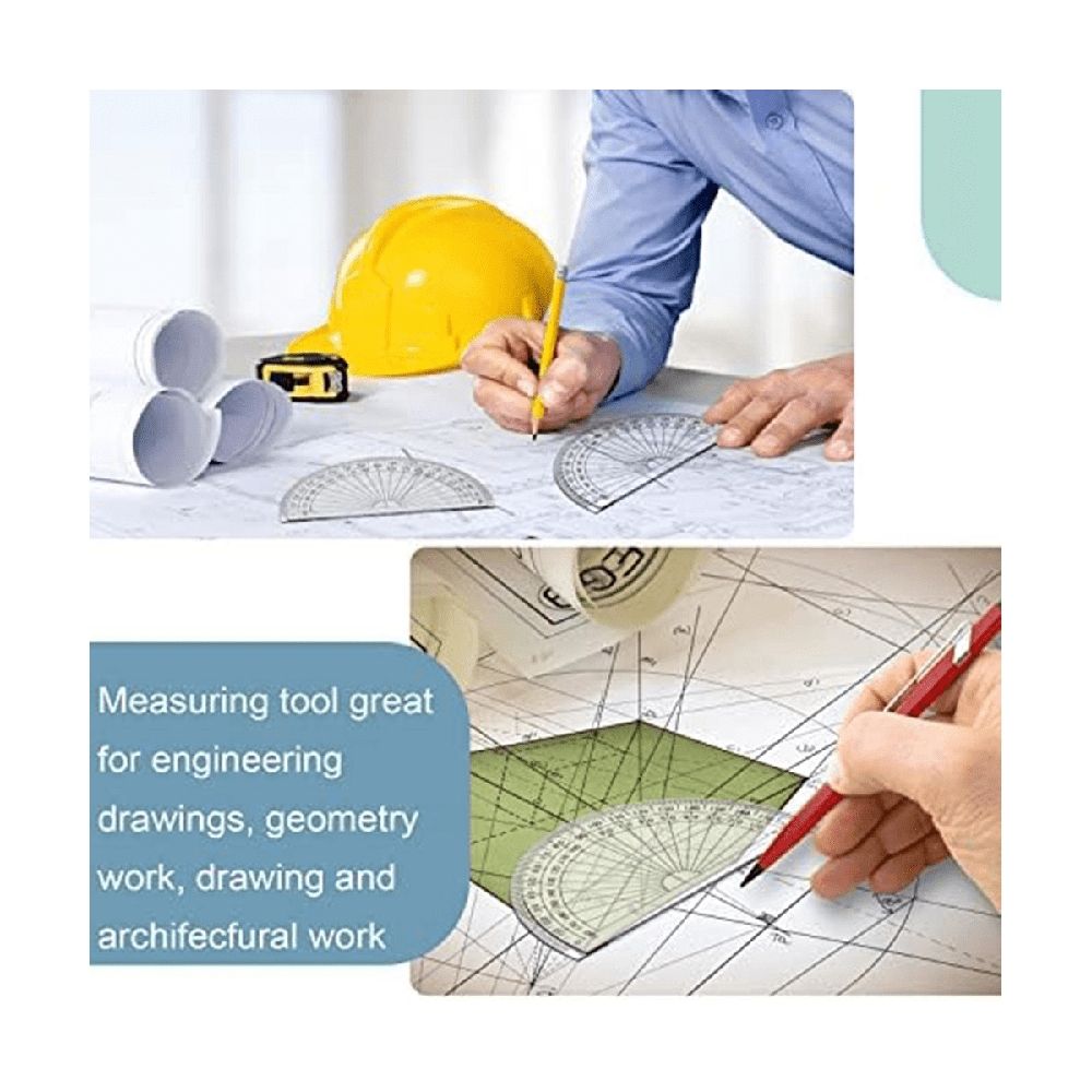 100 Pcs Math Protractors Plastic Protractor 180 Degrees,Protractors Bulk for Classroom, Protractor Set for Engineering