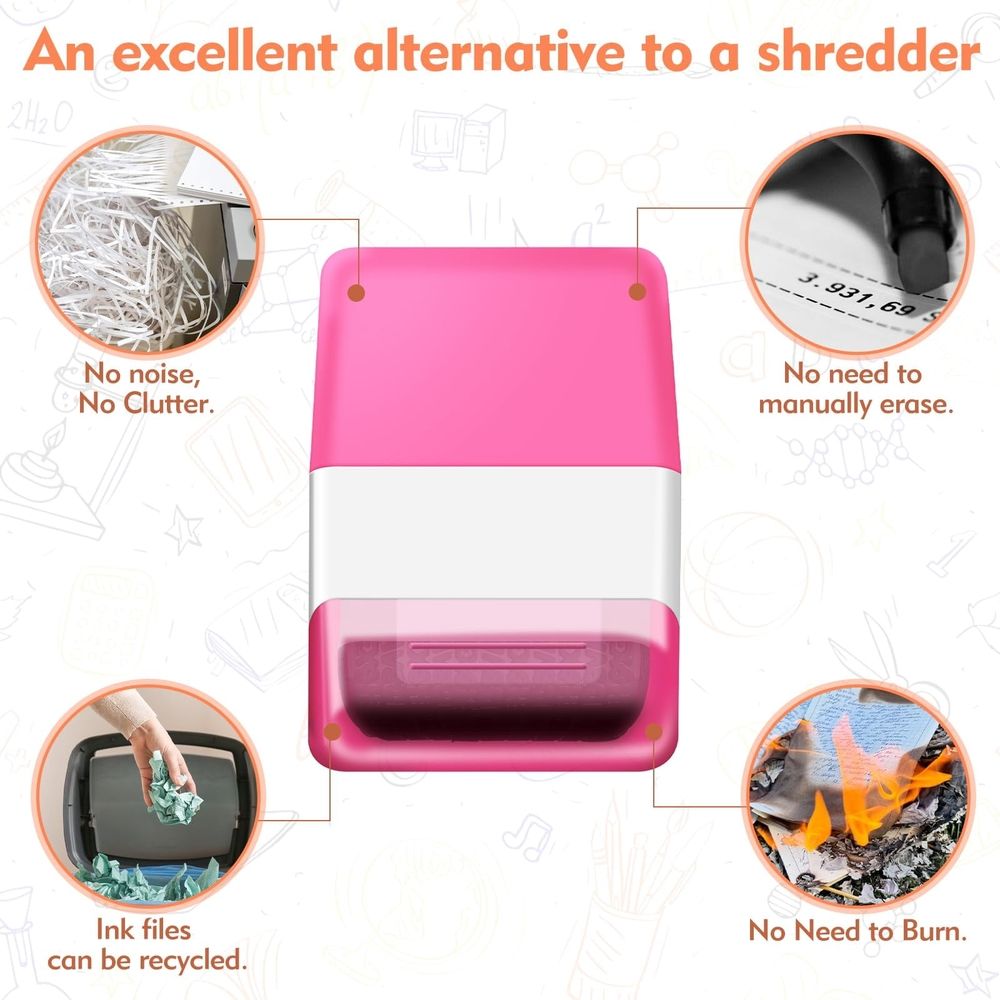 3PCS Confidential Stamp - Identity Theft Protection Roller Stamp Guard Your Id Address Blocker Privacy Ink Roller for Mail Address Blackout