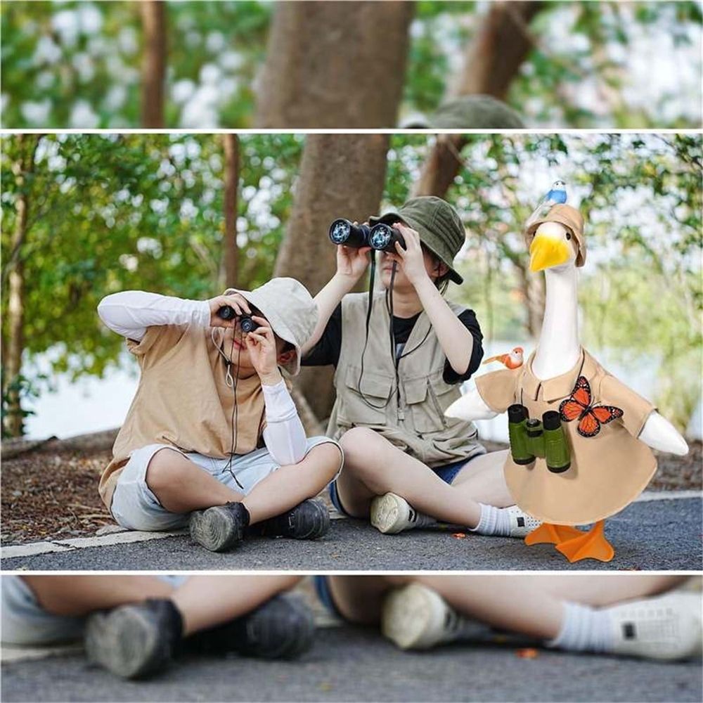 Porch Goose Outfits, Spring Porch Goose Bird Watching Outfit Set, Bird Watching Safari Adventure Costume with Hat, Binoculars, Butterfly & Birds