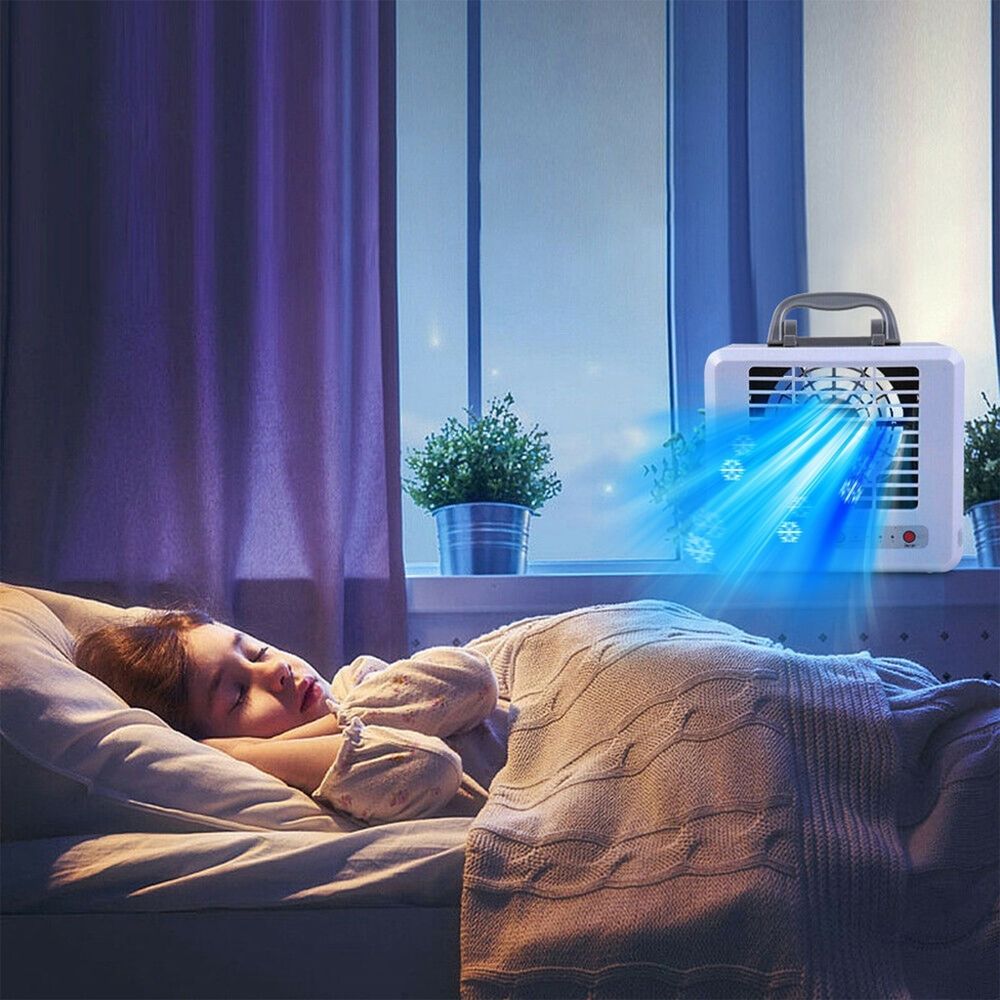Quiet Portable Water-Cooled Fan, Ice Crystal Cooling 3 Speeds, Water Cooled Small Air Conditioner for Home Office Leisure