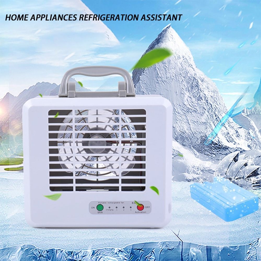 Quiet Portable Water-Cooled Fan, Ice Crystal Cooling 3 Speeds, Water Cooled Small Air Conditioner for Home Office Leisure