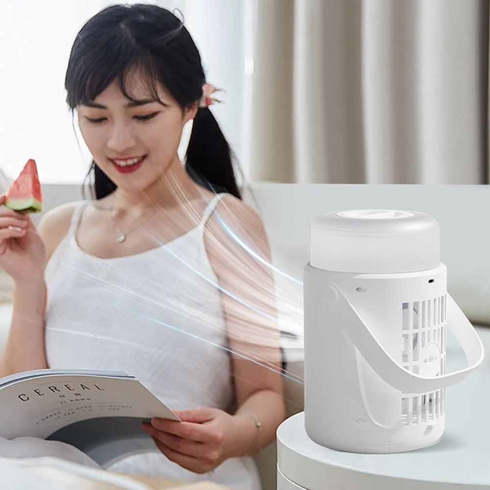 Small Home Fan, High Wind Power Desk Fan, Humidification Cooling, Multi Color LED Light