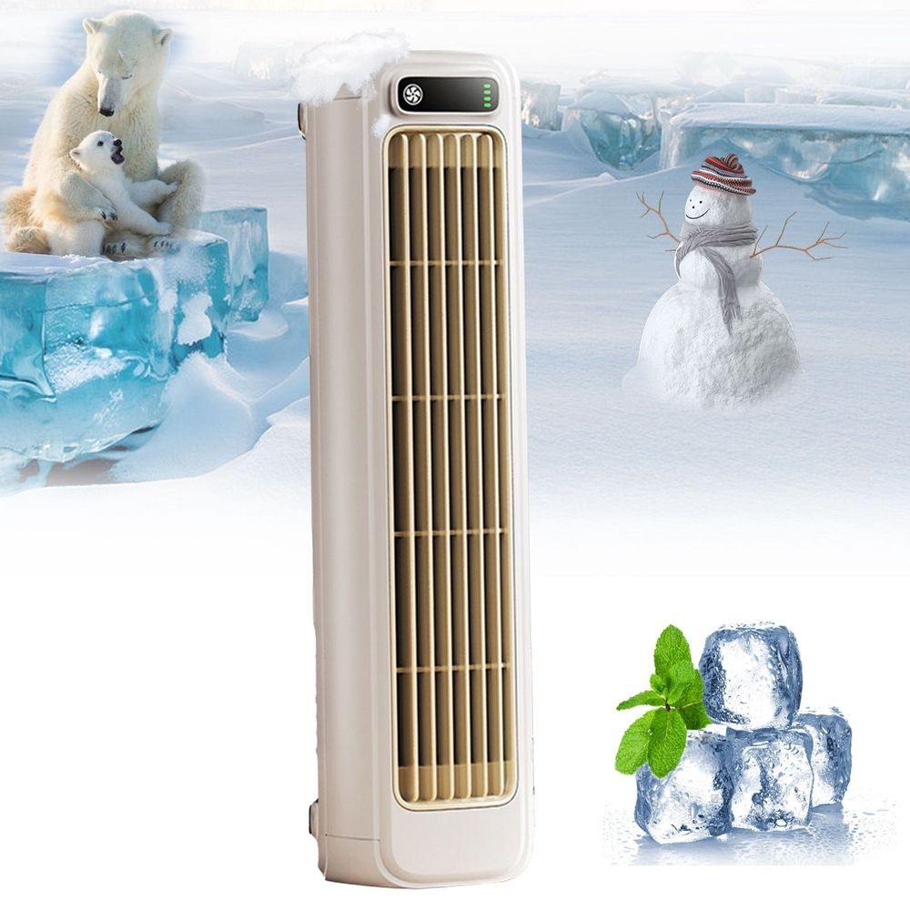 Tower Fan with Constant Wind, Bladeless Steady Air, Space Saving Design, White