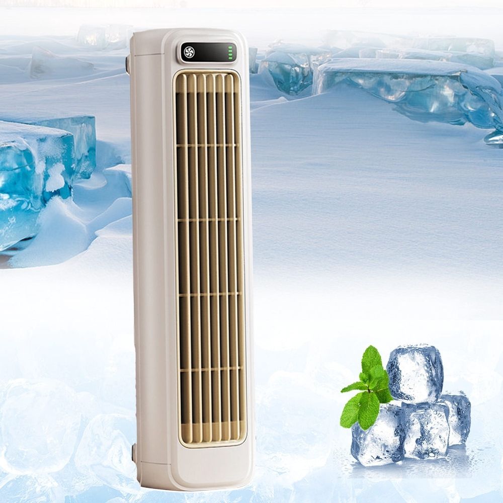 Tower Fan with Constant Wind, Bladeless Steady Air, Space Saving Design, White