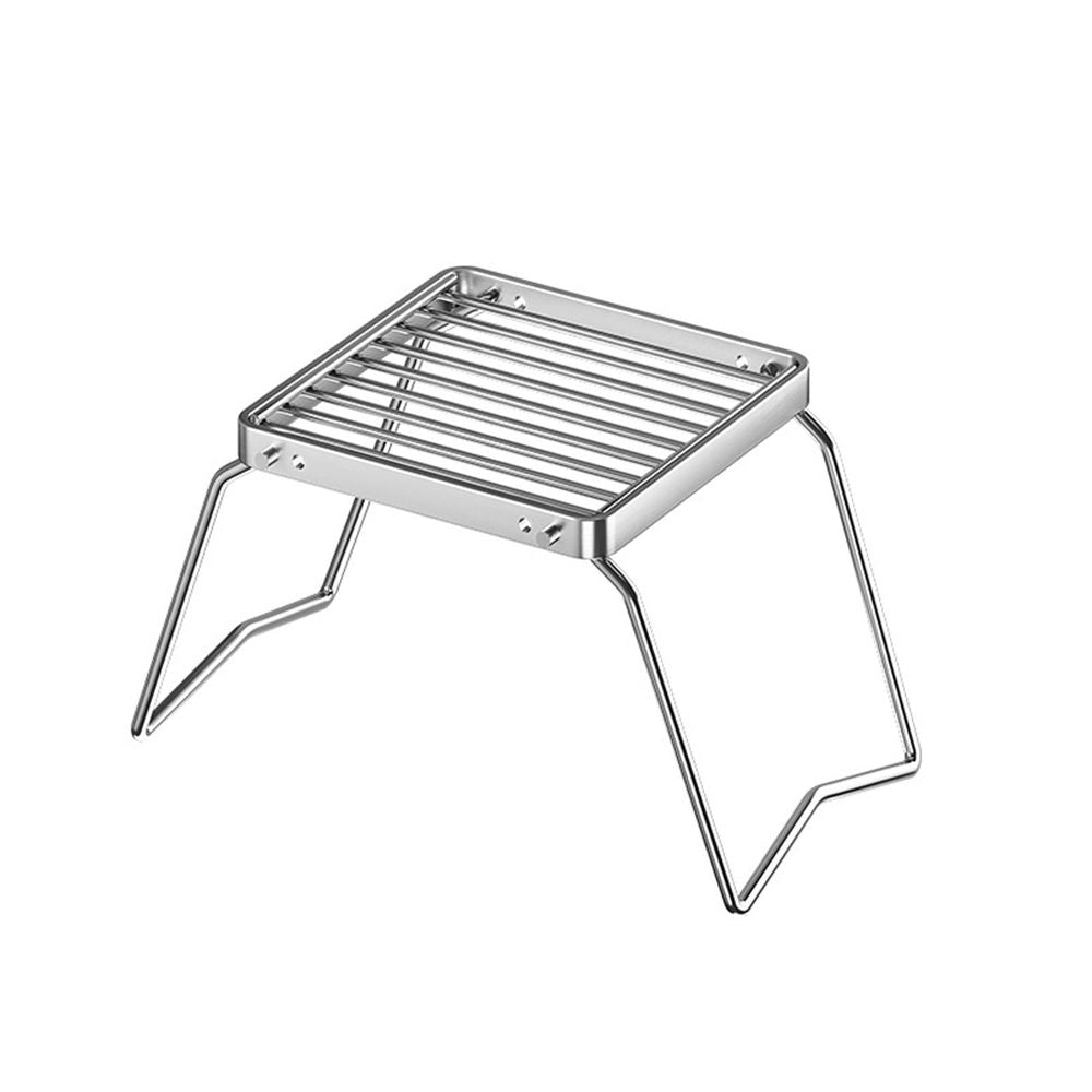Portable Stainless Steel Folding Camping Stove Grill Rack, Compact Outdoor Cooking Grate for BBQ, Picnic, Hiking, and Backpacking, 1-Pack