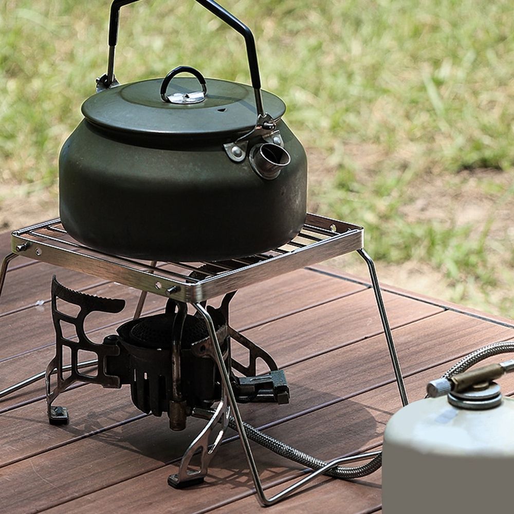 Portable Stainless Steel Folding Camping Stove Grill Rack, Compact Outdoor Cooking Grate for BBQ, Picnic, Hiking, and Backpacking, 1-Pack