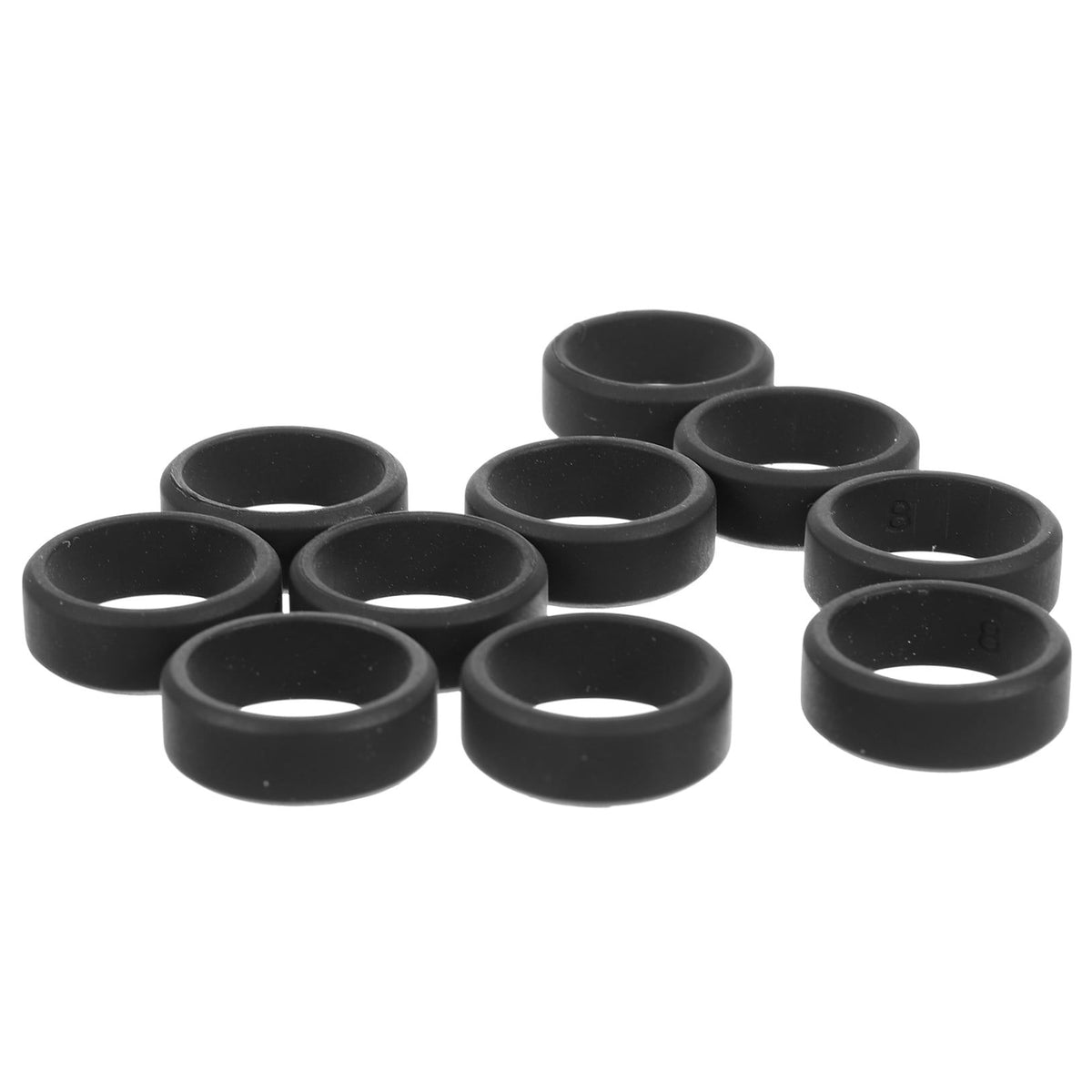 10Pcs Soft Silicone Rings Black Flexible Sports Rings for Gym Exercising and Outdoor Activities
