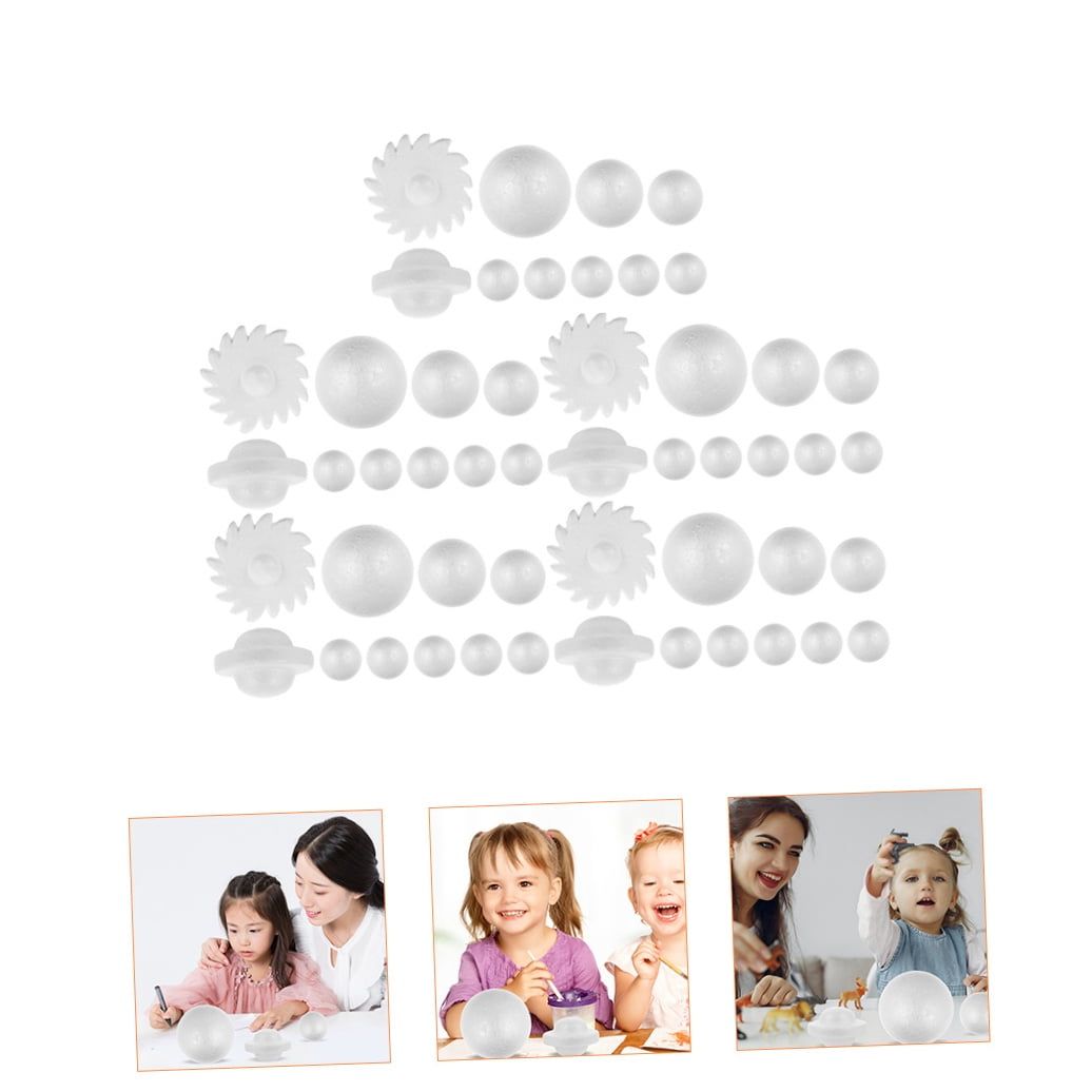 5Sets White Foam Balls Solar System Kit for DIY Crafts and Creative Party Ornaments