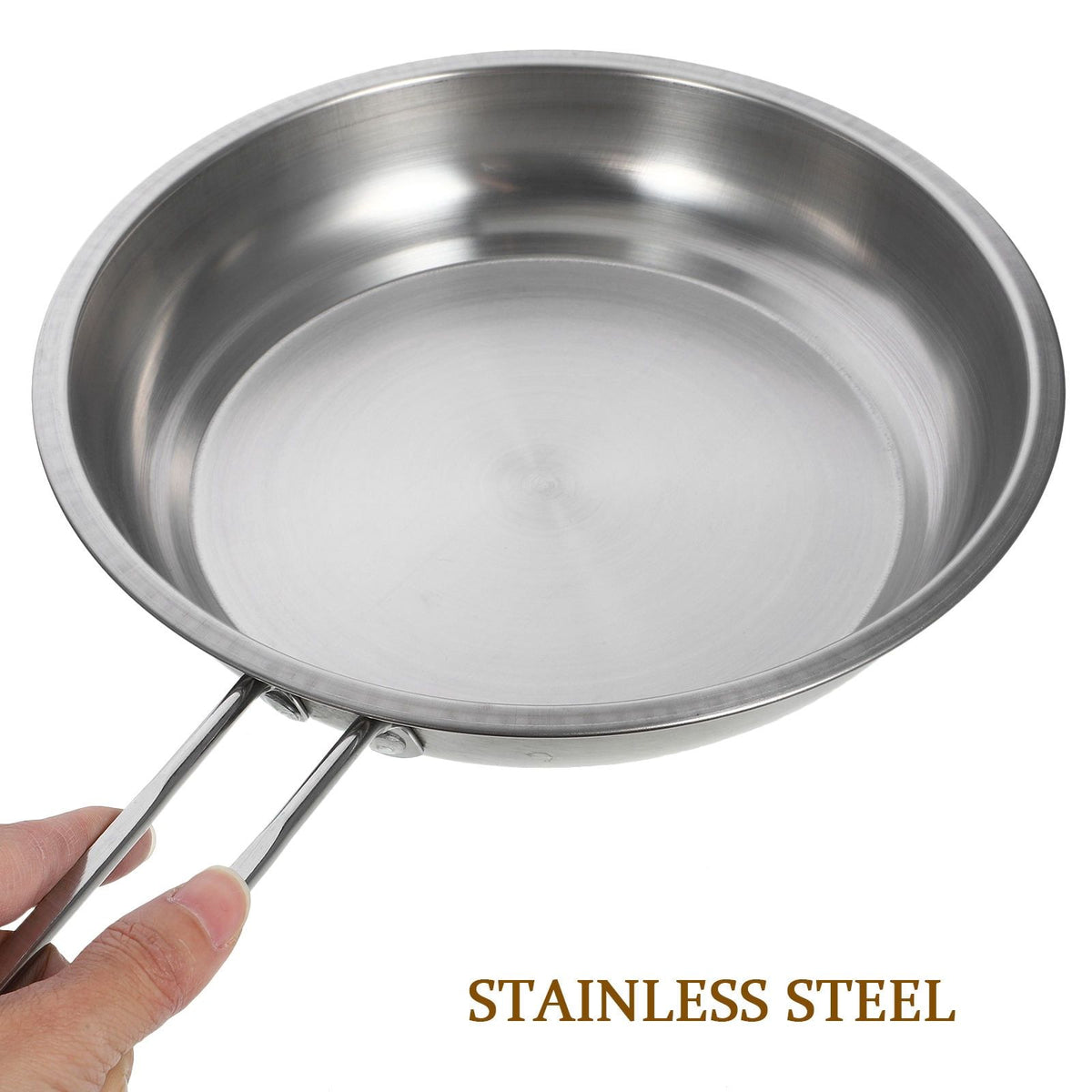 1Set Lightweight Stainless Steel Kitchen Pot Set Includes Frying Pan and Stock Pot