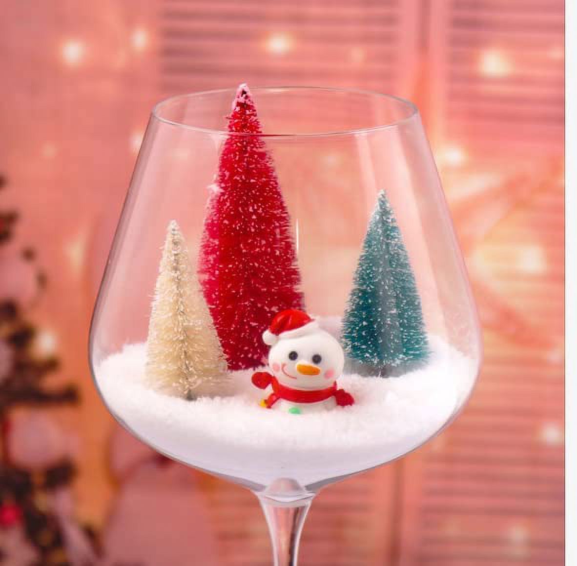 24PCS Bottle Brush Trees Christmas, Red Blue Yellow Miniature Christmas Tree, Mini Christmas Tree, Christmas Decorations Indoor