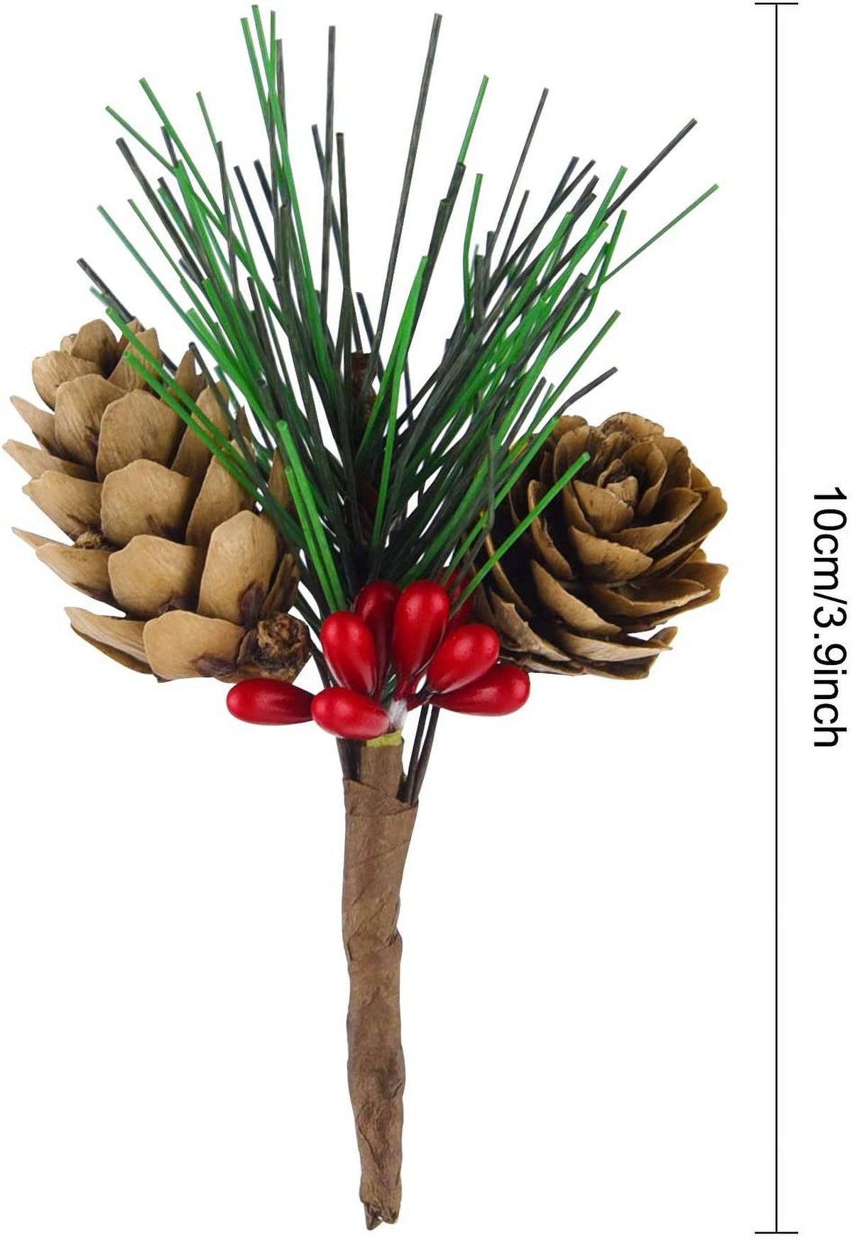 10PCS Christmas Picks and Sprays Artificial Berries Pine Cones Set,Evergreen Pine Branch Holly Stem for Decoration,Winter Floral Picks,Xmas Wreath Decorating Supplies
