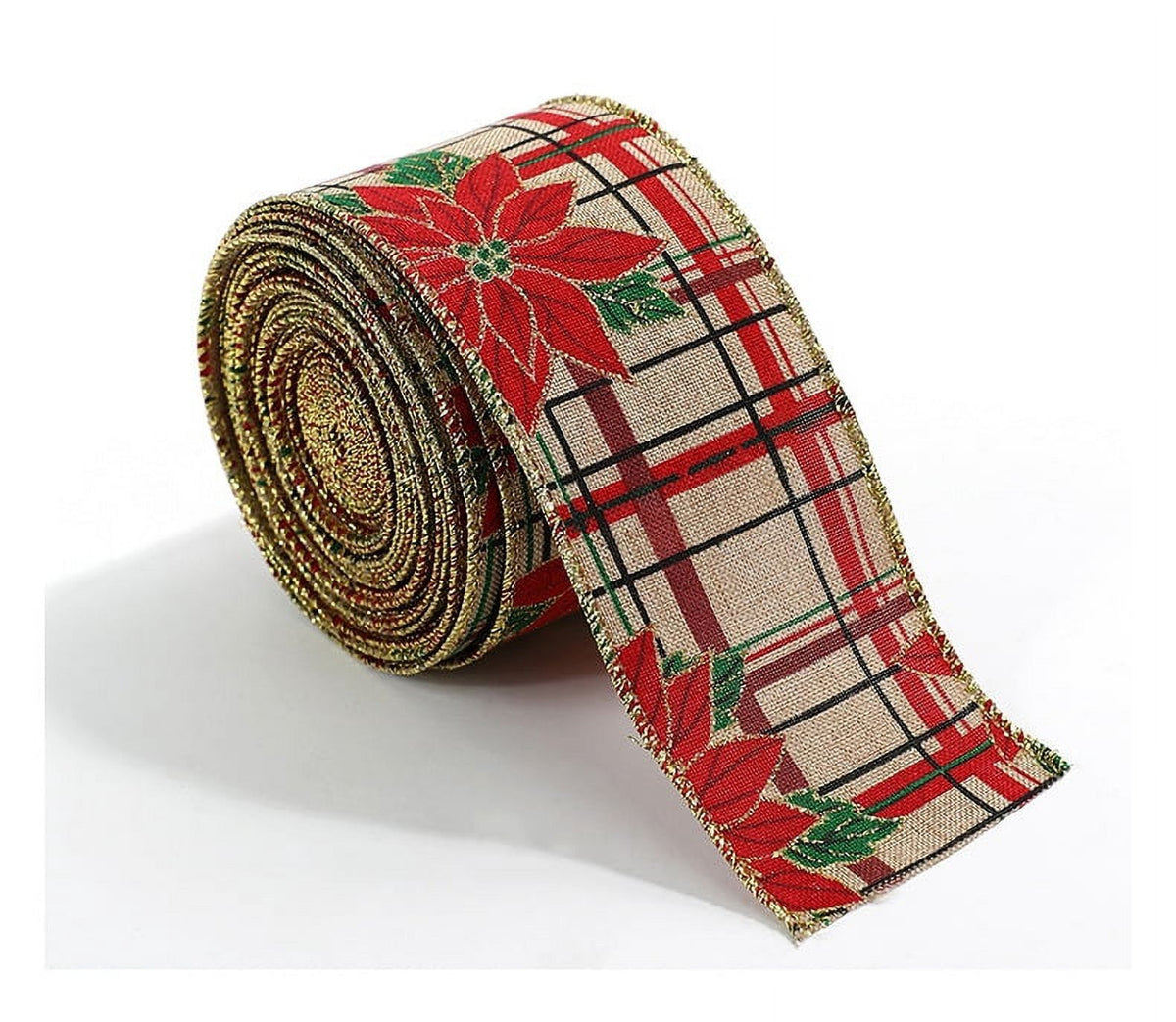 Christmas Wired Ribbons Buffalo Red White Black Plaid Ribbons Vintage Truck Trees Snowflake Wired Edge Ribbon for Christmas DIY Wrapping Wedding Floral Craft