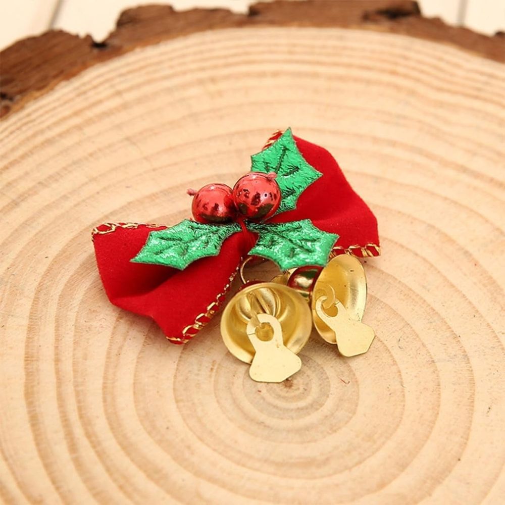 6 PCS Red Christmas Bow-Knot Pendant Cloth Ornaments, Hanging Decor for Tree Garland, Home Office, Shopping Mall, and Gift Display