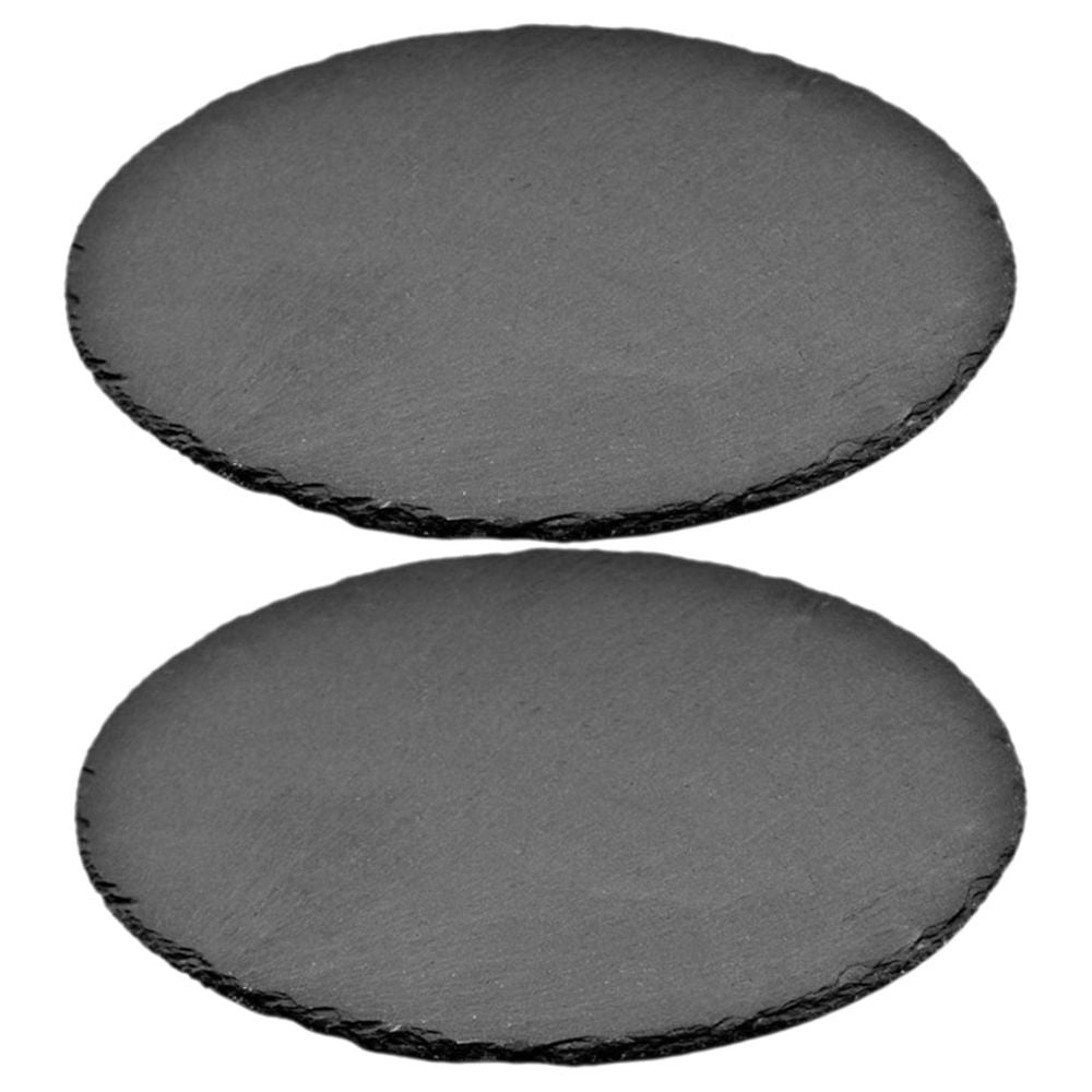 Black Serving Platter Set of 2 - Stylish Dinner Plates for Home, Kitchen, Parties, and Special Events