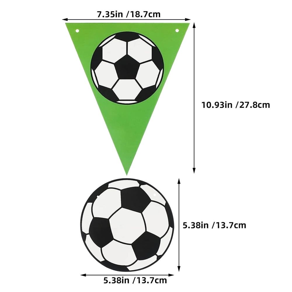 Soccer Theme Pennants 4-Pack Assorted Colors Sports Party Decorations Easy to and Install